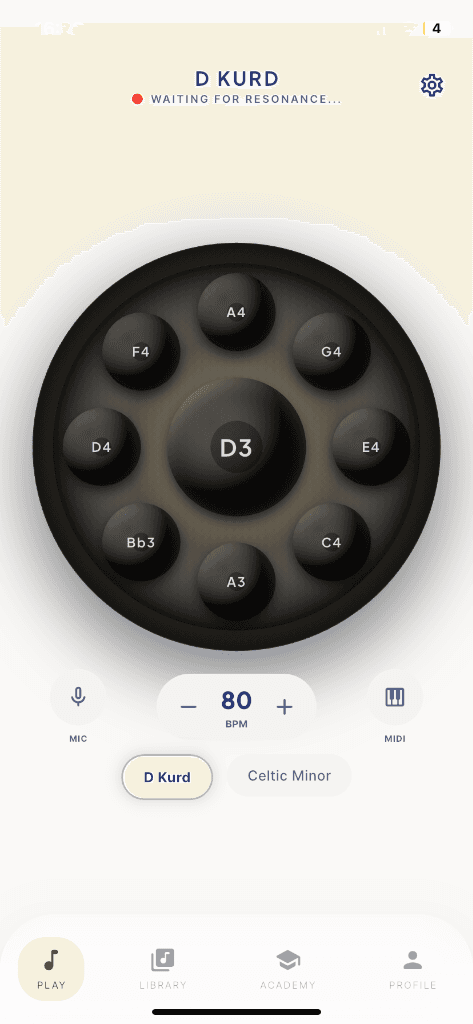 Handpan App hero screen